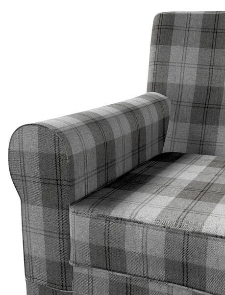 Potah na křeslo IKEA Ektorp Jennylund barva šedá látka pletený vzor, vzorované