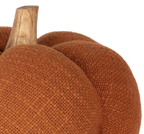 Oranžová dekorace muškátová dýně z juty – 17 cm