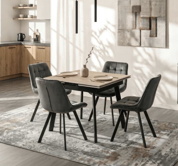 JAKS Rozkládací keramický jídelní stůl Lares 90 cm – 150 cm dub
