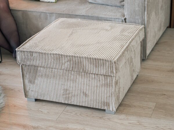 Hořčicový taburet SMART COSARO s úložným prostorem 65x65 cm