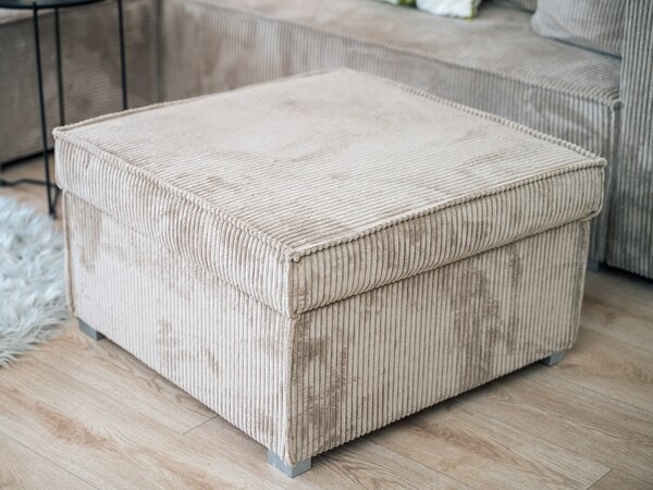 Hořčicový taburet SMART COSARO s úložným prostorem 65x65 cm