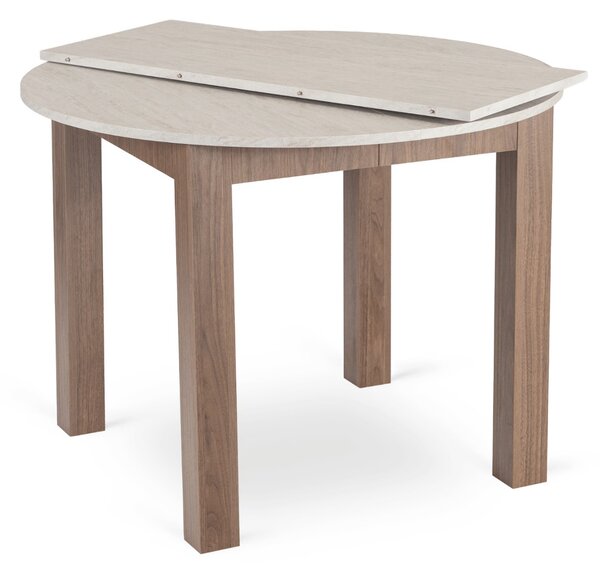 JAKS Kulatý rozkládací jídelní stůl Harry 102–142 cm dub Riviera