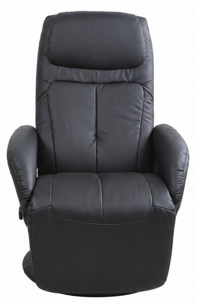 Relaxační polohovací TV křeslo, ekokůže, černá, nosnost 140 kg, Halmar OPTIMA