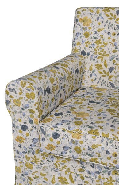 Potah na křeslo IKEA Ektorp Jennylund barva žlutá látka pletený vzor, vzorované