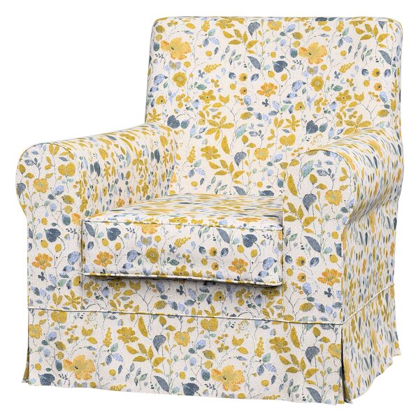 Potah na křeslo IKEA Ektorp Jennylund barva žlutá látka pletený vzor, vzorované