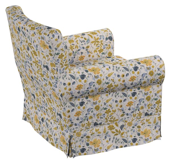 Potah na křeslo IKEA Ektorp Jennylund barva žlutá látka pletený vzor, vzorované