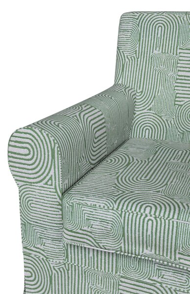 Potah na křeslo IKEA Ektorp Jennylund barva zelená látka pletený vzor, vzorované