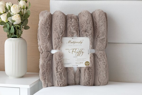 Deka Fluffy hnědá Jednobarevná deka 130/180