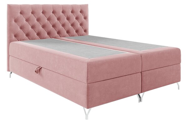 KONDELA Boxspringová postel, 160x200, růžová látka Velvet, GULIETTE + dárek