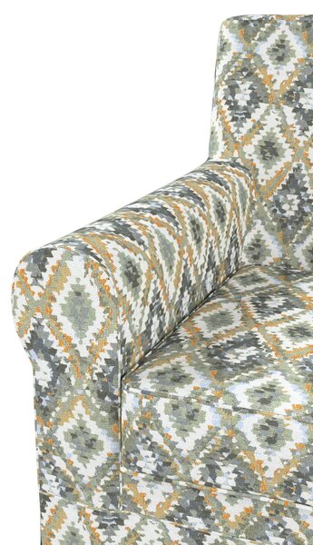 Potah na křeslo IKEA Ektorp Jennylund barva modrá látka pletený vzor, vzorované