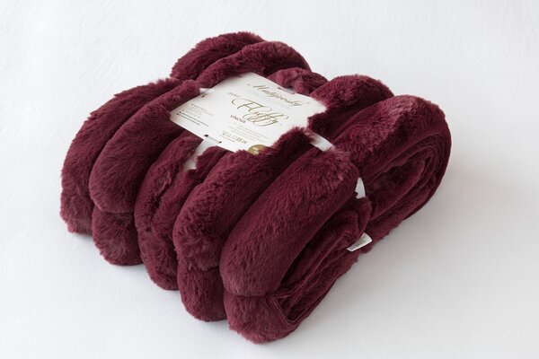 Deka Fluffy vínová Jednobarevná deka 130/180