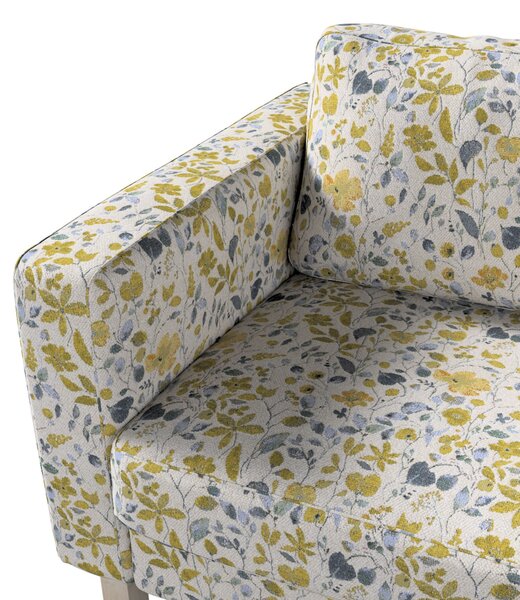 Potah na pohovku IKEA Karlstad 3-místná, nerozkládací, krátký barva žlutá látka pletený vzor, vzorované