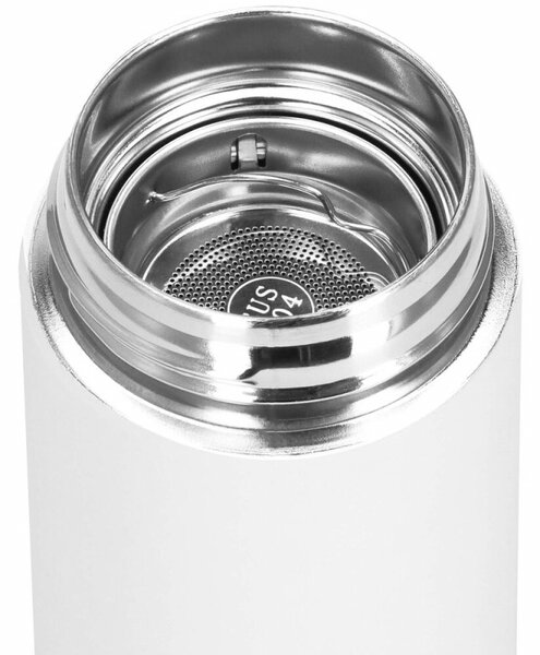 Nerezová termoska s teploměrem a sítkem 500 ml SPRINGOS KI0128 bílá