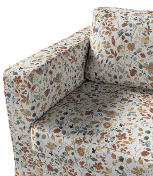 Potah na pohovku IKEA Karlstad 3-místná, nerozkládací, dlouhý barva oranžová látka pletený vzor, vzorované