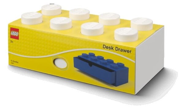 Bílý stolní box se zásuvkou LEGO® Brick, 31,6 x 11,3 cm