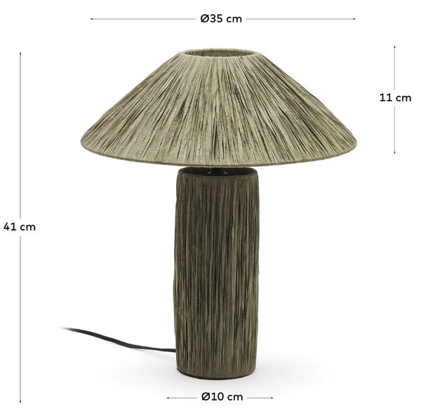 Zelená stolní lampa Kave Home Samse