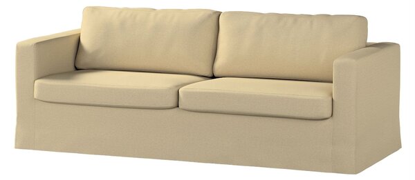 Potah na pohovku IKEA Karlstad 3-místná, nerozkládací, dlouhý barva zelená látka pletený vzor
