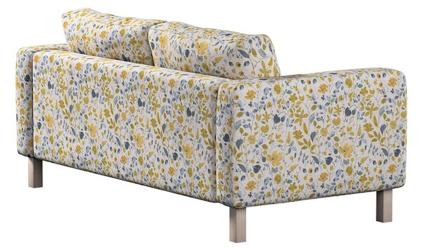 Potah na pohovku IKEA Karlstad 2-místná, nerozkládací, krátký barva žlutá látka pletený vzor, vzorované