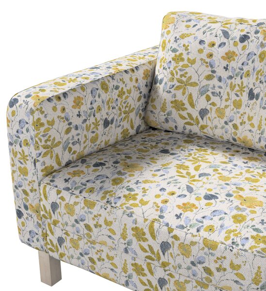 Potah na pohovku IKEA Karlstad 2-místná, nerozkládací, krátký barva žlutá látka pletený vzor, vzorované