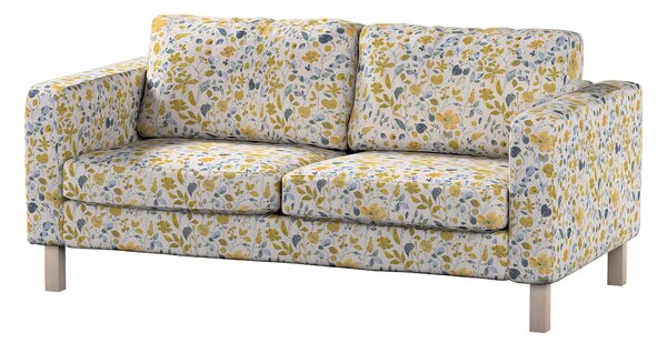 Potah na pohovku IKEA Karlstad 2-místná, nerozkládací, krátký barva žlutá látka pletený vzor, vzorované