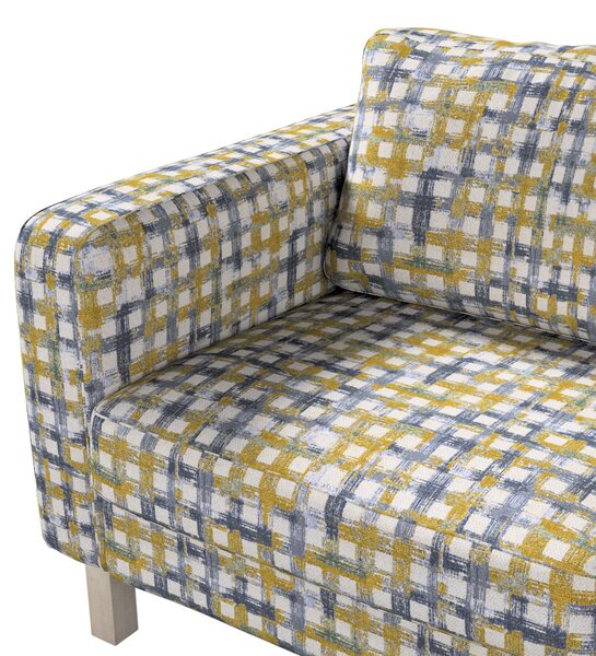 Potah na pohovku IKEA Karlstad 2-místná, nerozkládací, krátký barva modrá látka pletený vzor, vzorované