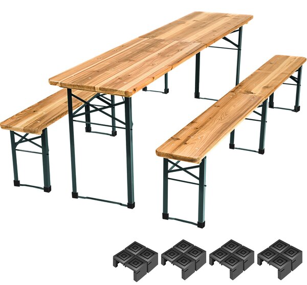Tectake Zahradní pivní set dřevěný skládací - hnědá