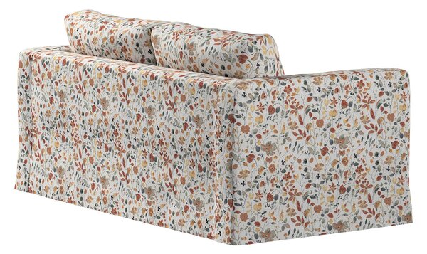 Potah na pohovku IKEA Karlstad 2-místná , nerozkládací, dlouhý barva oranžová látka pletený vzor, vzorované