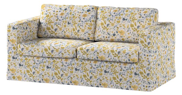 Potah na pohovku IKEA Karlstad 2-místná , nerozkládací, dlouhý barva žlutá látka pletený vzor, vzorované