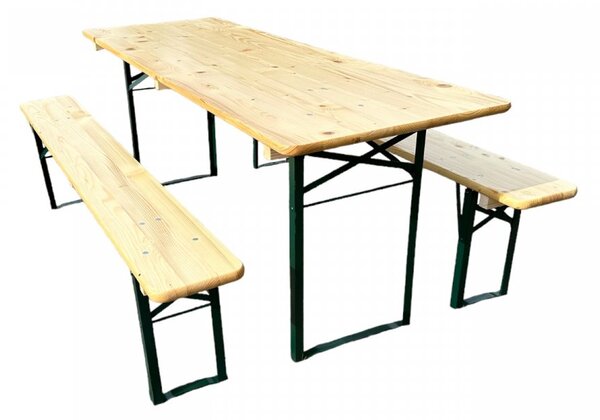 TENTino Profi pivní zahradní set PINIE 220x70 cm - STŮL + 2x LAVICE