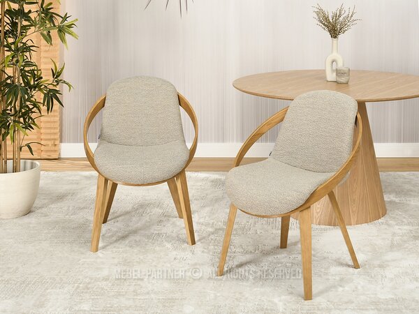 Židle Lila K (béžová + dub). Akce -20%