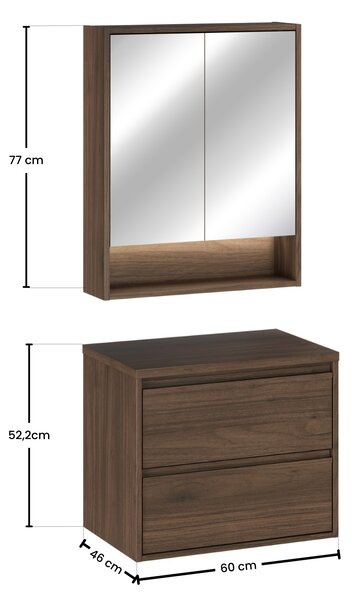 Comad Set koupelnového nábytku Viola Villa 60 ořech villa