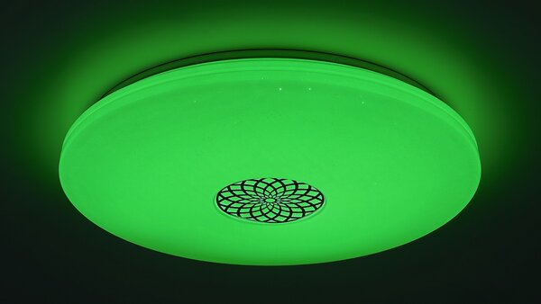 Rabalux 5365 LED stropnice Ophelia 1x40W | 3200lm | 3000-6500K | RGB - stmívatelné, dálkové ovládání, časovač, noční osvětlení, Wi-Fi, hvězdný efekt, chrom, bílá
