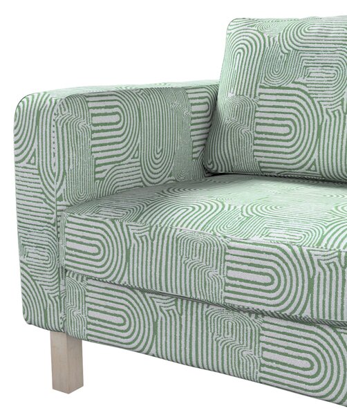 Potah na křeslo IKEA Karlstad, krátký barva zelená látka pletený vzor, vzorované