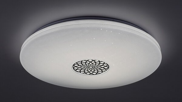 Rabalux 5365 LED stropnice Ophelia 1x40W | 3200lm | 3000-6500K | RGB - stmívatelné, dálkové ovládání, časovač, noční osvětlení, Wi-Fi, hvězdný efekt, chrom, bílá