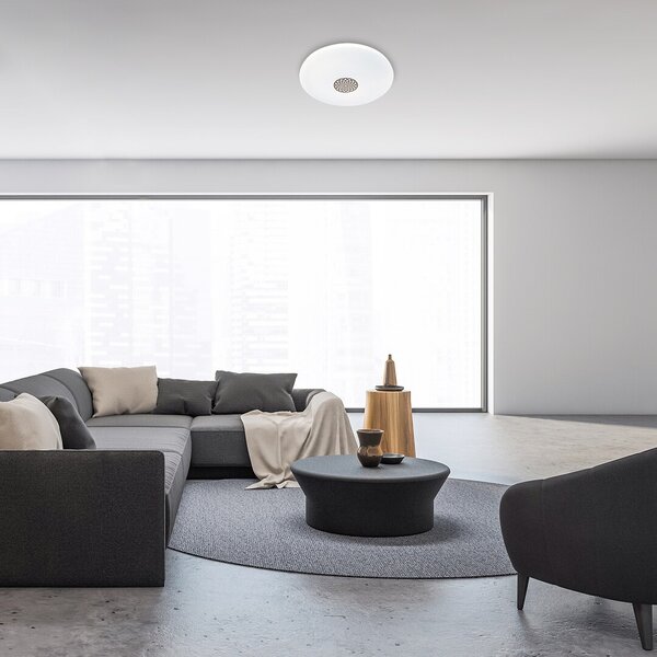 Rabalux 5365 LED stropnice Ophelia 1x40W | 3200lm | 3000-6500K | RGB - stmívatelné, dálkové ovládání, časovač, noční osvětlení, Wi-Fi, hvězdný efekt, chrom, bílá