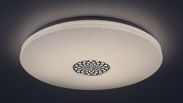 Rabalux 5365 LED stropnice Ophelia 1x40W | 3200lm | 3000-6500K | RGB - stmívatelné, dálkové ovládání, časovač, noční osvětlení, Wi-Fi, hvězdný efekt, chrom, bílá