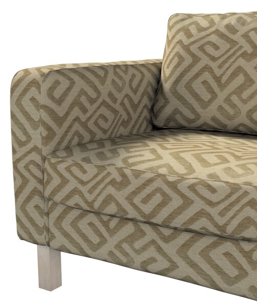 Potah na křeslo IKEA Karlstad, krátký barva béžová látka pletený vzor, vzorované