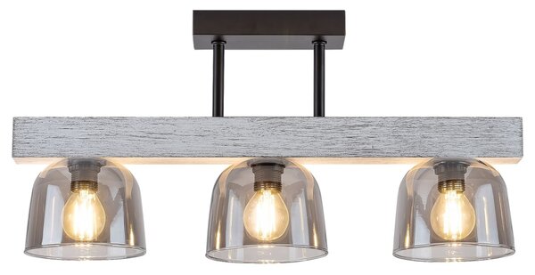 Rabalux 3119 závěsné stropní svítidlo Cardamom 3x40W | E14 - kouřová, stříbrný dub