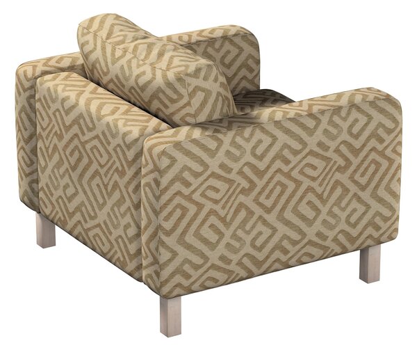 Potah na křeslo IKEA Karlstad, krátký barva béžová látka pletený vzor, vzorované