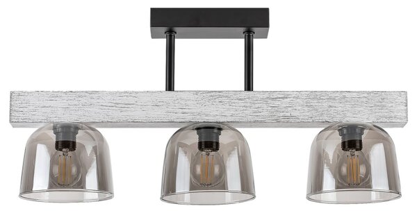 Rabalux 3119 závěsné stropní svítidlo Cardamom 3x40W | E14 - kouřová, stříbrný dub