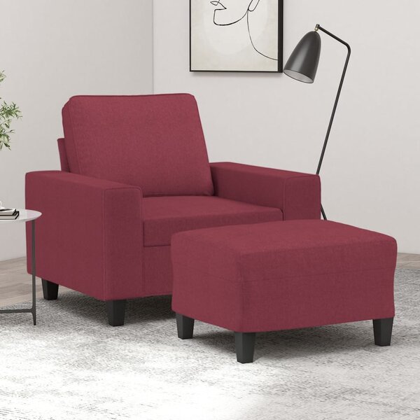 Křeslo s podnožkou vínové 60 cm textil 3201149