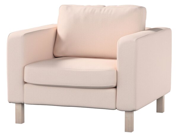 Potah na křeslo IKEA Karlstad, krátký barva růžová látka pletený vzor