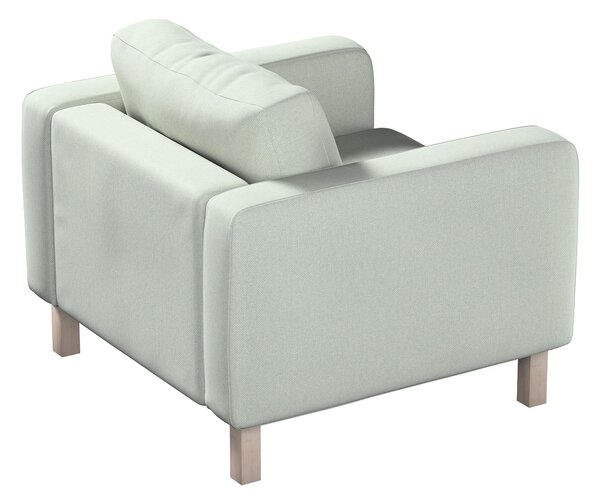 Potah na křeslo IKEA Karlstad, krátký barva modrá látka pletený vzor