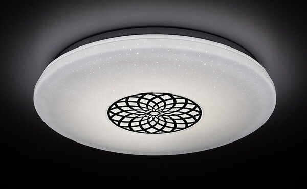 Rabalux 5364 LED stropnice Ophelia 1x24W | 2000lm | 3000-6500K | RGB - stmívatelné, dálkové ovládání, časovač, noční osvětlení, Wi-Fi, hvězdný efekt, chrom, bílá