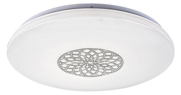 Rabalux 5364 LED stropnice Ophelia 1x24W | 2000lm | 3000-6500K | RGB - stmívatelné, dálkové ovládání, časovač, noční osvětlení, Wi-Fi, hvězdný efekt, chrom, bílá