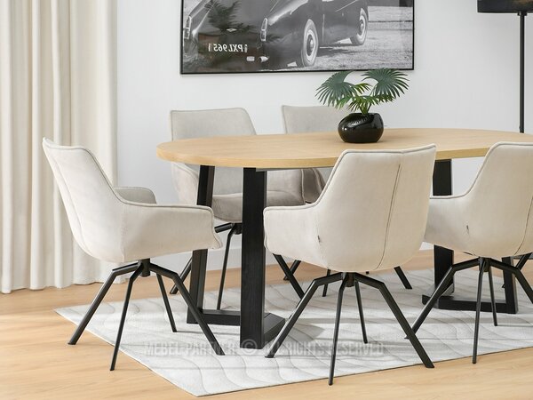 Židle Liam (světlobéžová + černá). Akce -10%