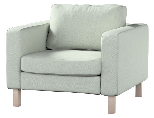 Potah na křeslo IKEA Karlstad, krátký barva modrá látka pletený vzor