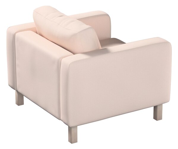Potah na křeslo IKEA Karlstad, krátký barva růžová látka pletený vzor