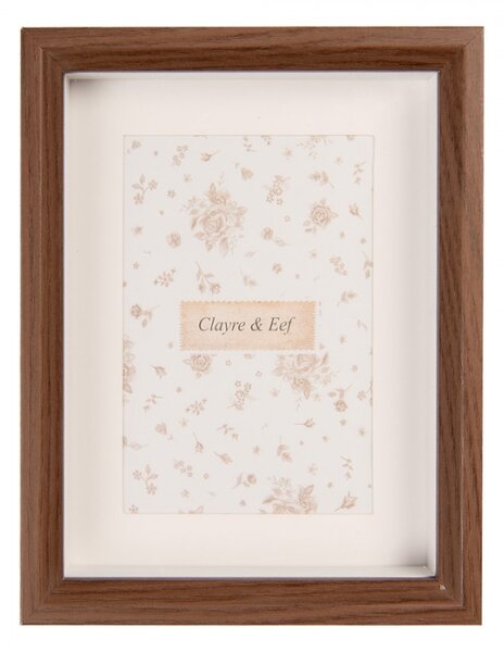 Hnědý fotorámeček s širokou paspartou Doon M – na fotografii o rozměru 13x18 cm