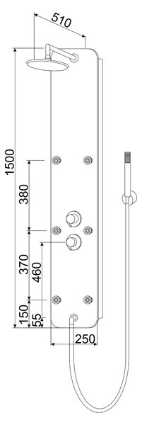 Novoterm Sprchový hydromasážní panel NV-Cleo